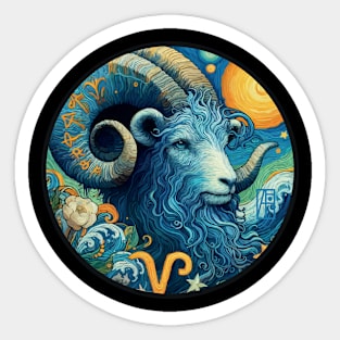 ZODIAC Aries - Astrological ARIRS - ARIRS - ZODIAC sign - Van Gogh style - 13 Sticker